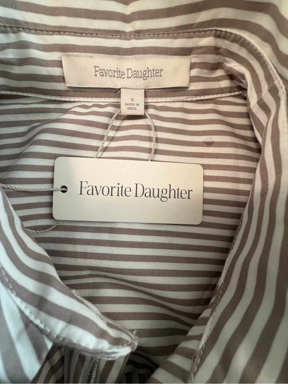 Favorite Daughter Sleeveless Tie-Waist Midi Dress - Taupe Stripe - Small - Picture 8 of 9